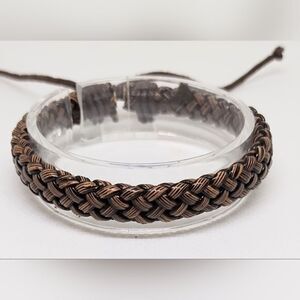 Men's‎ leather bracelet brown new e35